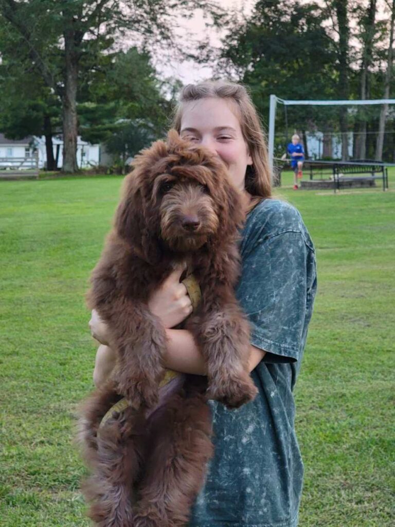 A girl and her dog