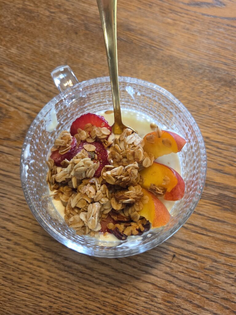 homemade granola and yogurt