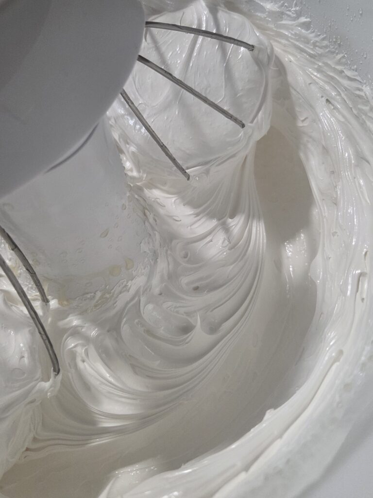 whipping up the marshmallow cream 