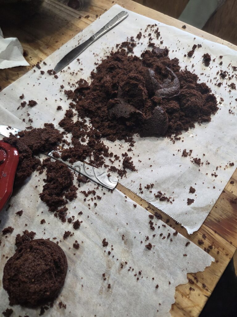 crumbled cake batter 