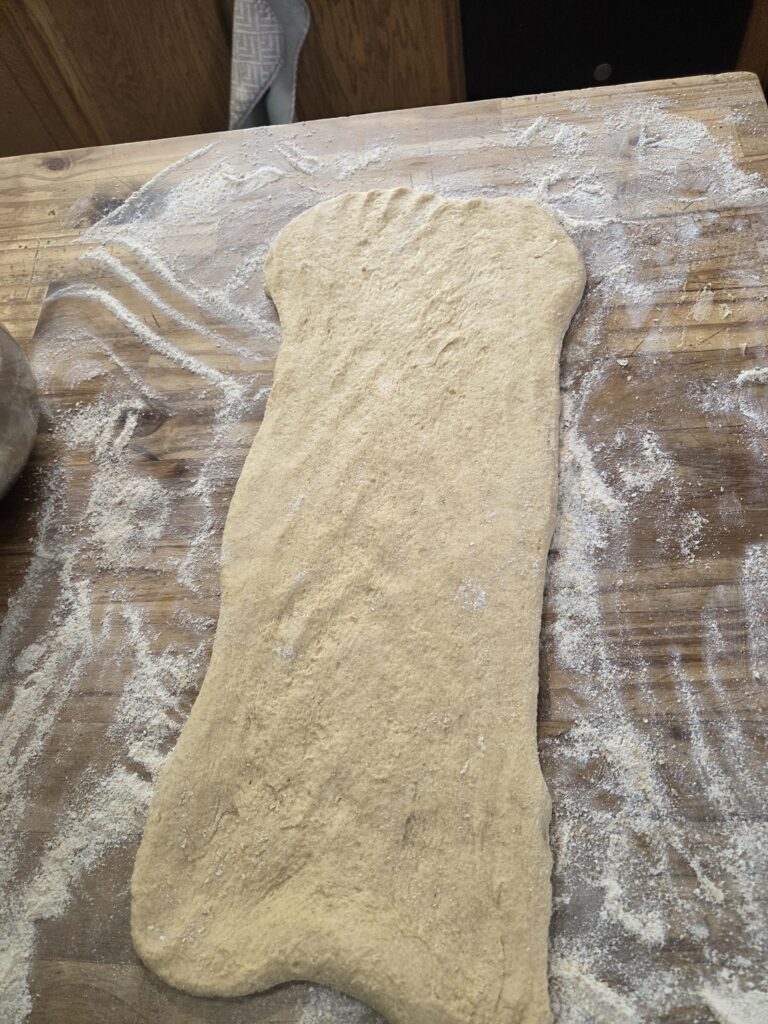 rolled out bread dough