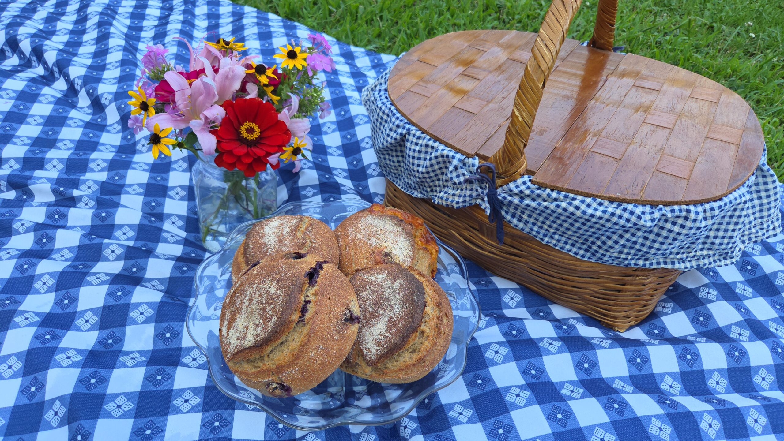 mini sourdough loaves and a picnic