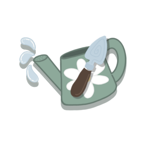 Watering can drawn by Brianna Hill