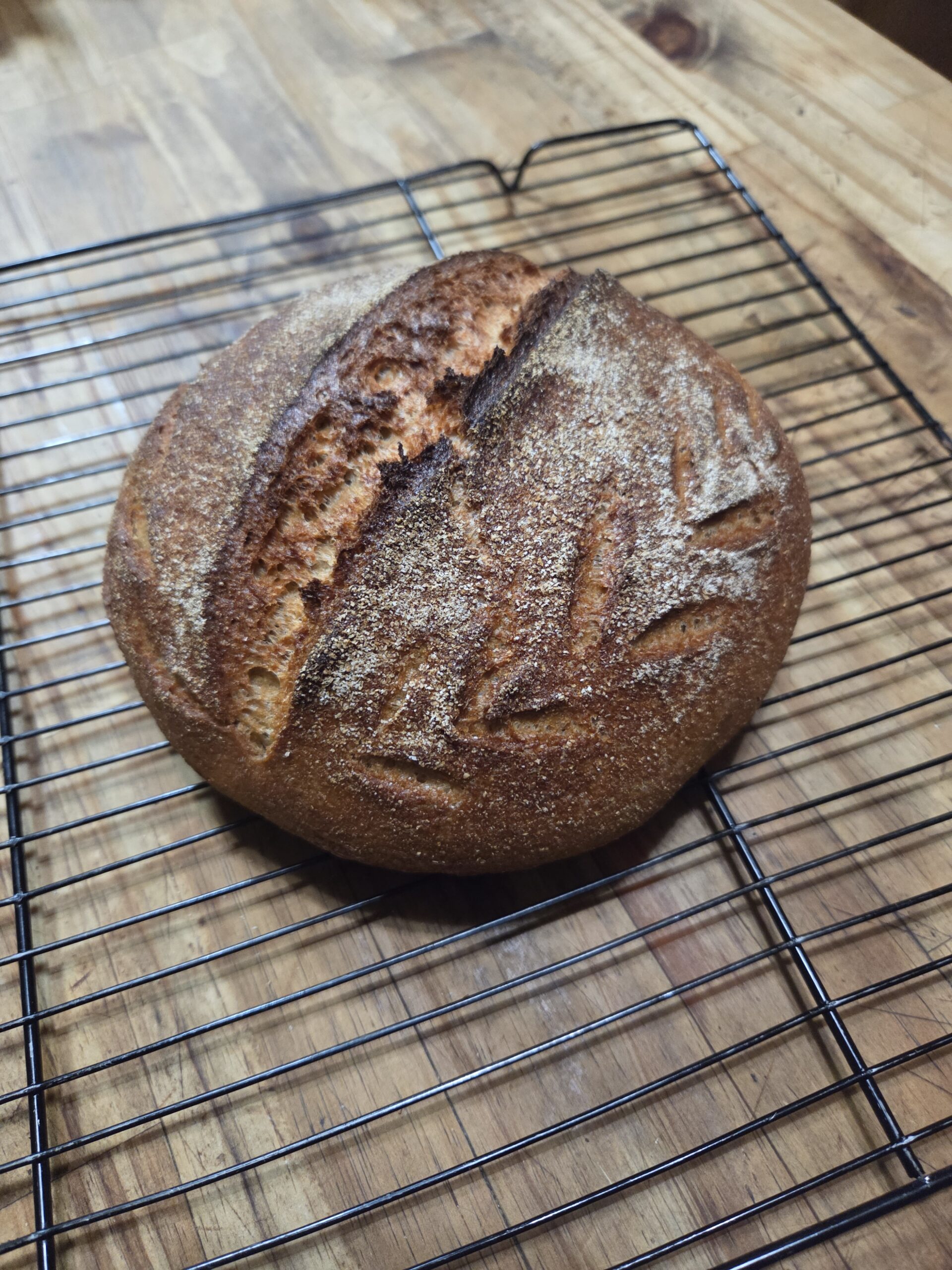 artisan loaf with leaf design