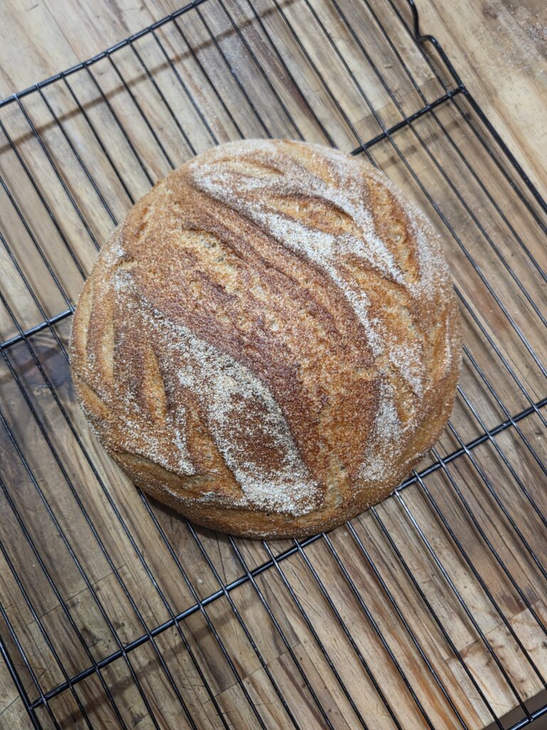 loaf with split and leaves