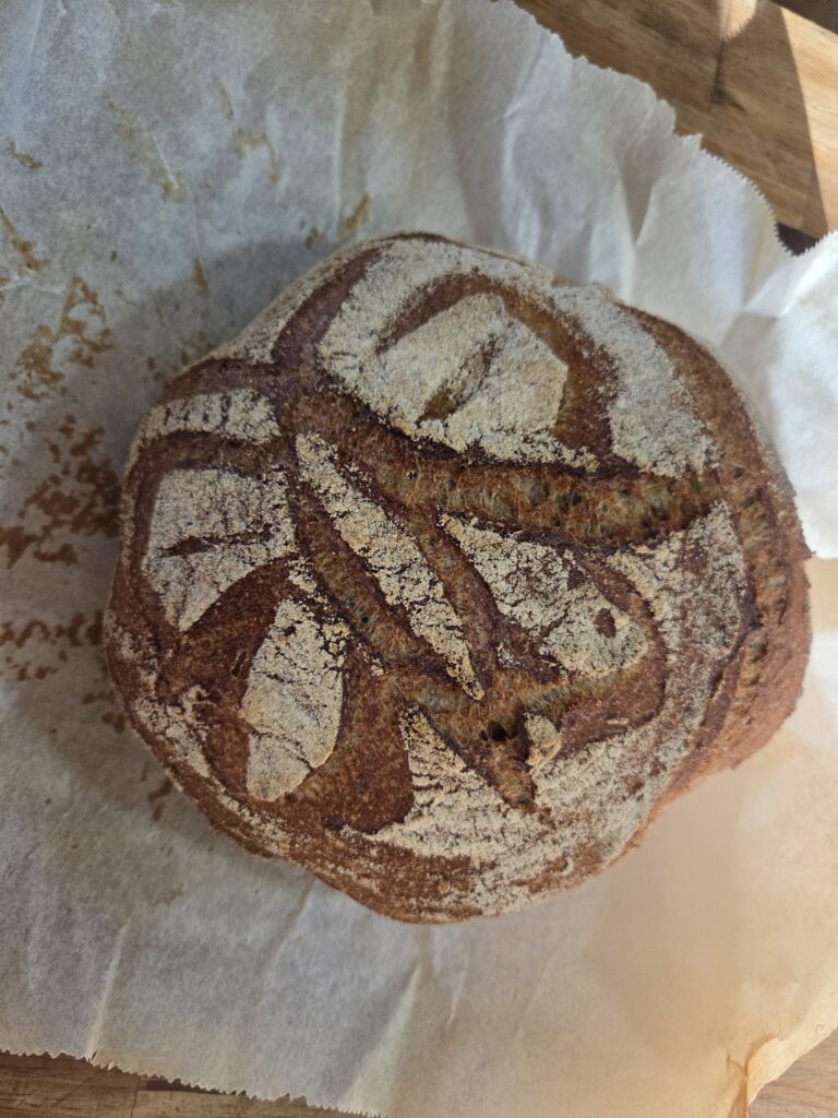 butterfly design on sourdough
