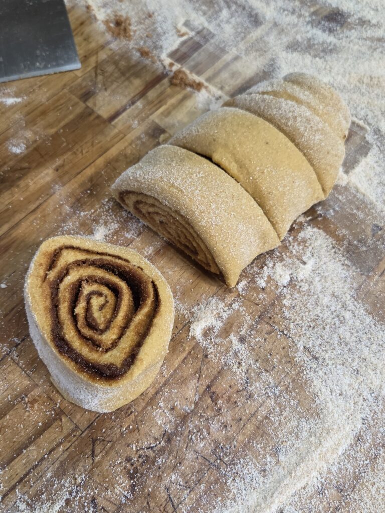 sourdough cinnamon roll log