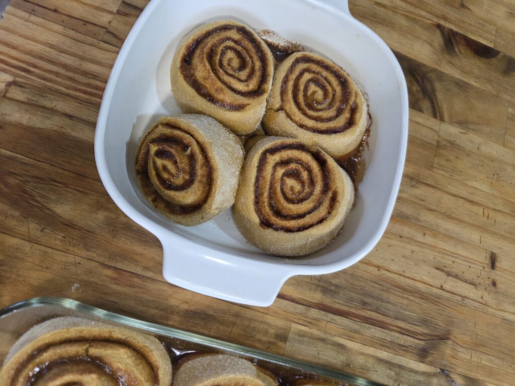 beautifully risen cinnamon rolls
