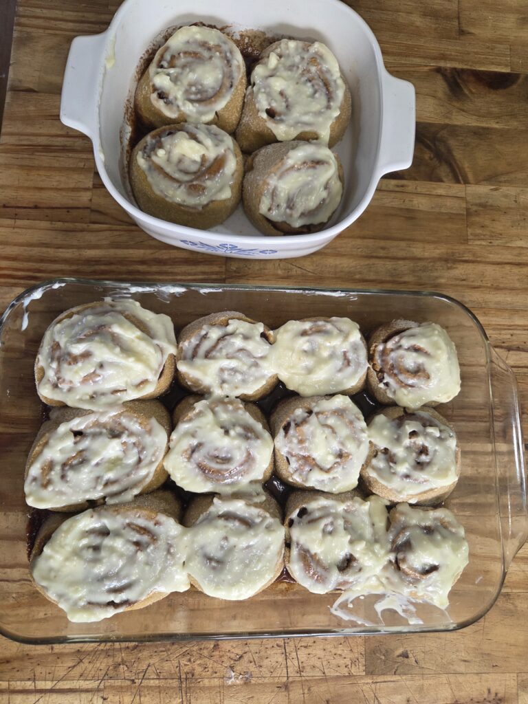 finished sourdough pumpkin cinnamon rolls 