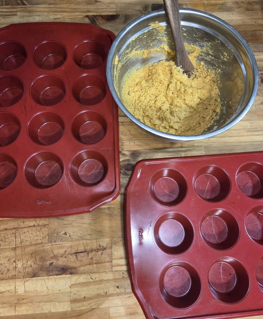 about to put the batter in the pan