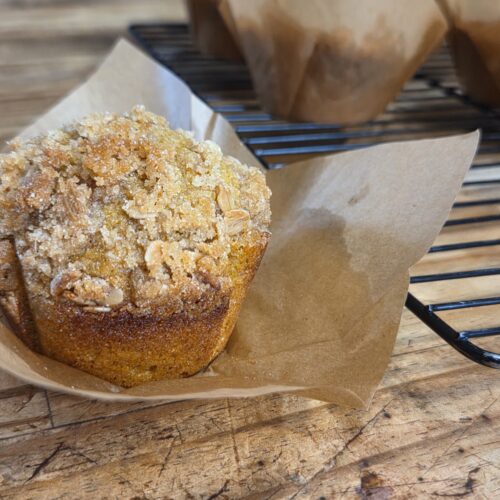 pumpkin crumble muffin