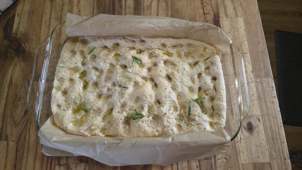 focaccia dough with seasonings