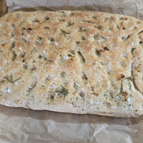 top of focaccia loaf
