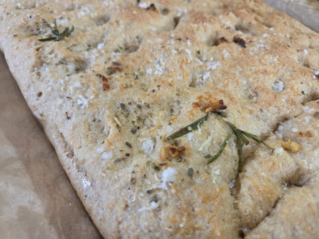 close up focaccia