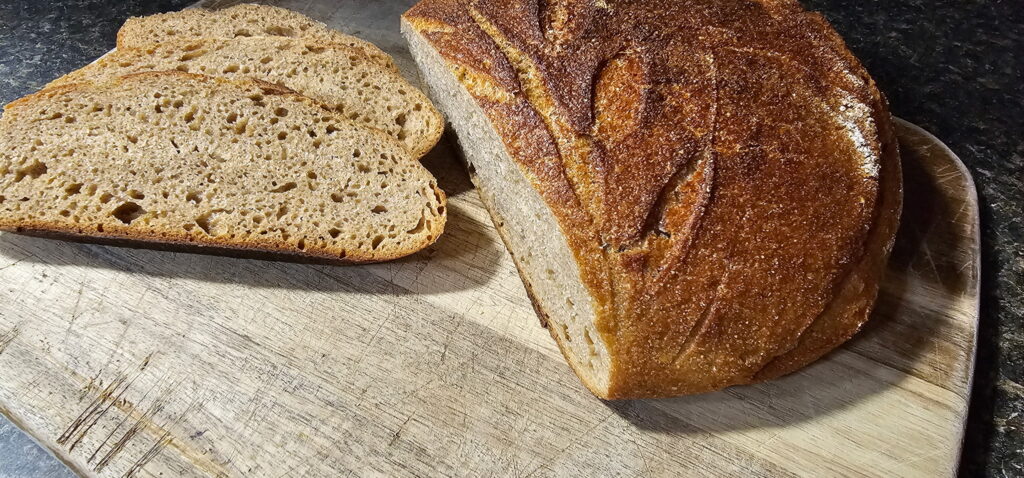 sliced sourdough loaf
