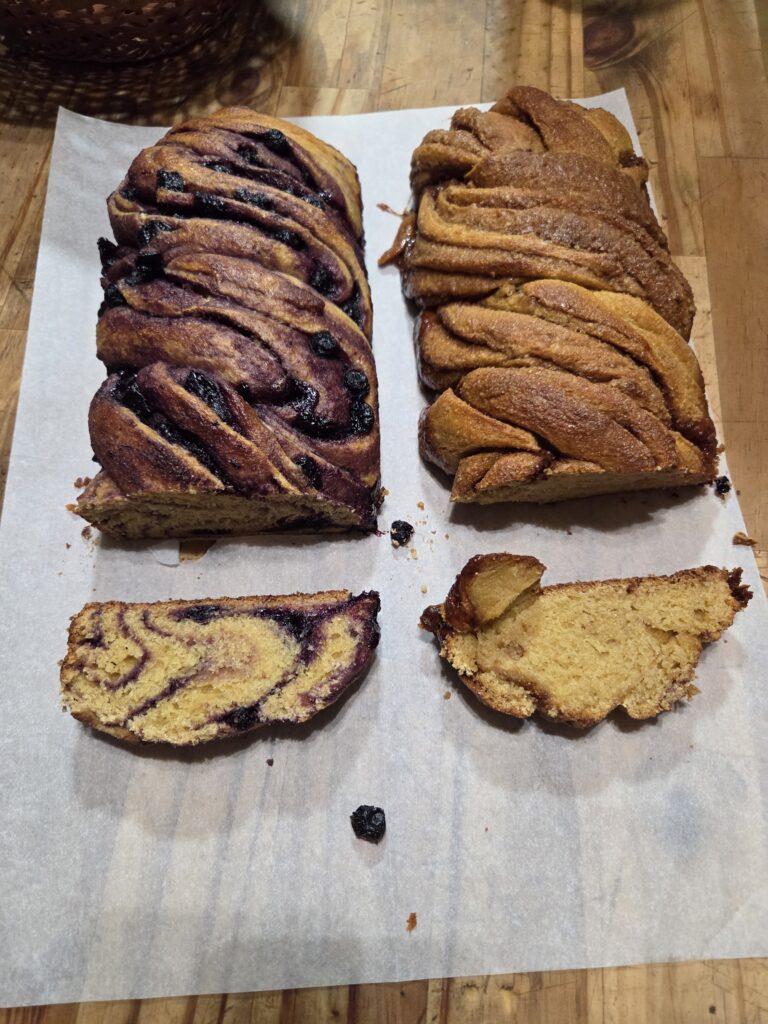 sliced babka loaf