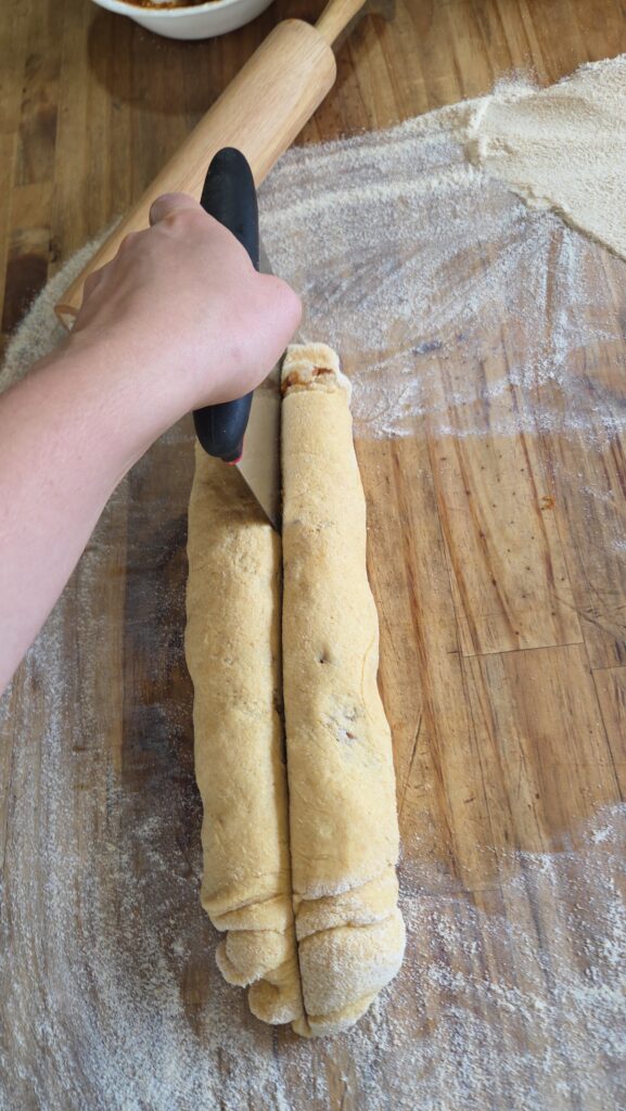 cutting the dough