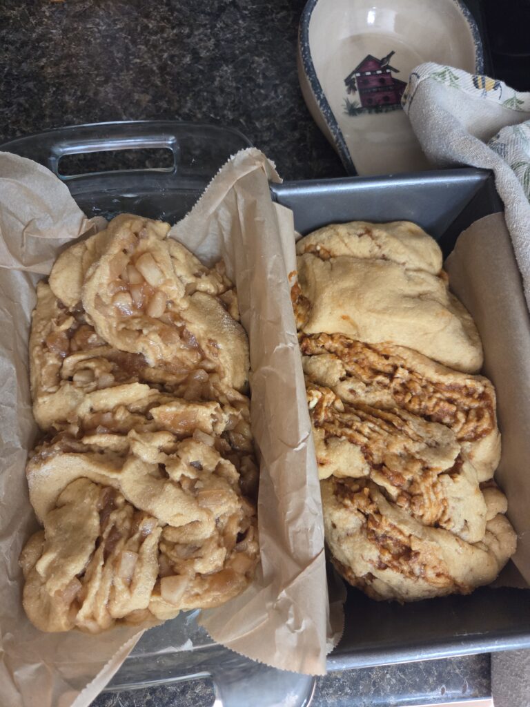 shaped and proof babka loaves