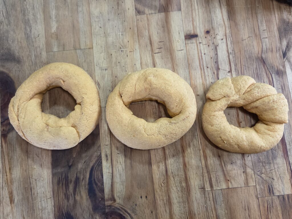 bagels shaped and ready to rise