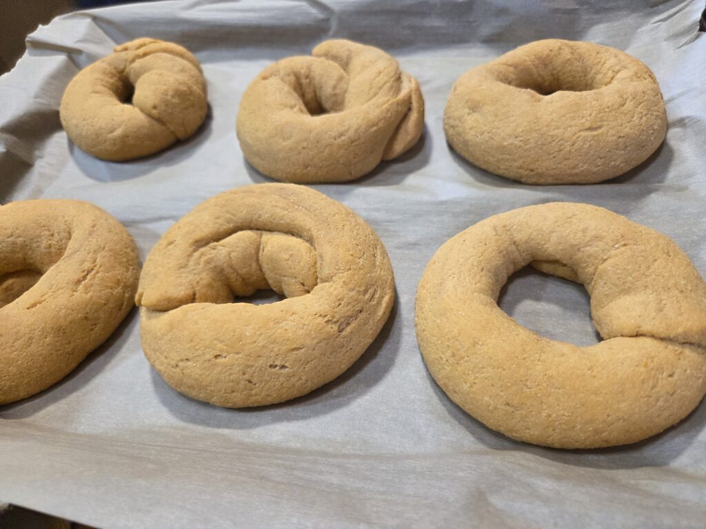 Bagels ready for boiling
