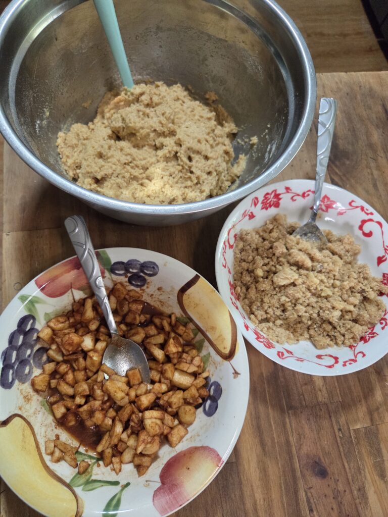 all the apple muffin ingredients