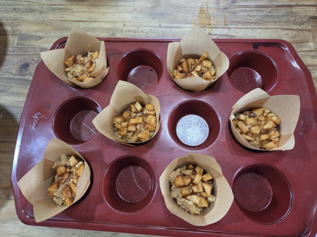 apples on muffins