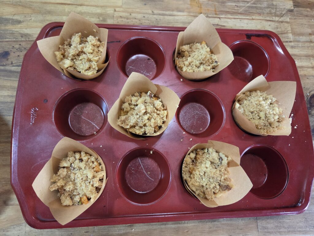 crumble on top of muffins