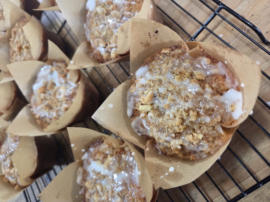 close-up of apple muffins